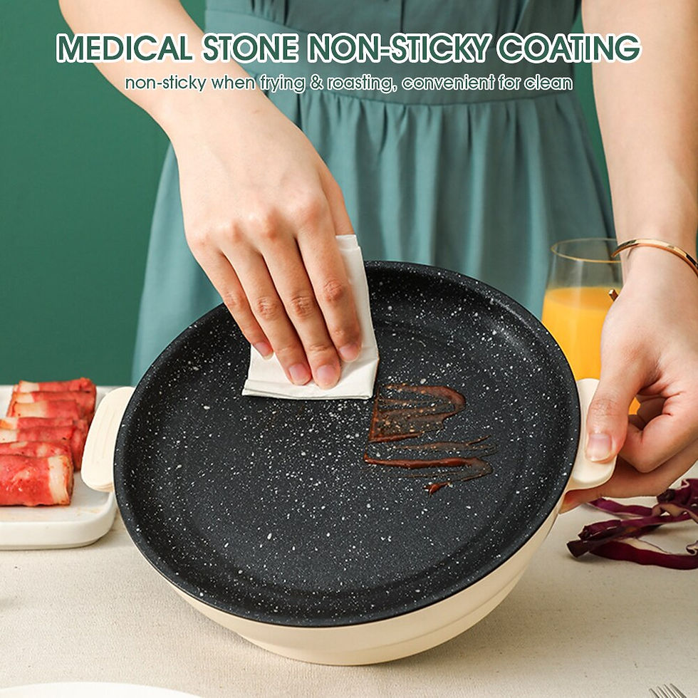 Thumbnail: 220V Multifunction Electric Frying Pan Skillet Non-Sticky Grill Fry Baking Roas
