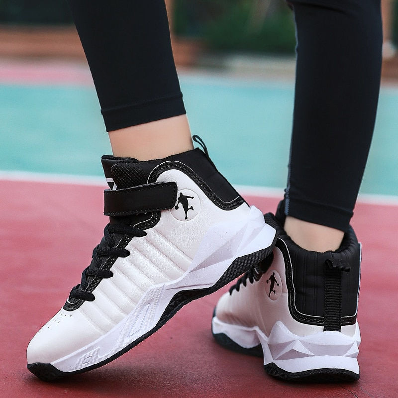 Thumbnail: Children Kids Sneakers Brand Boys Basketball Shoes Leather Non-slip Girls Sport