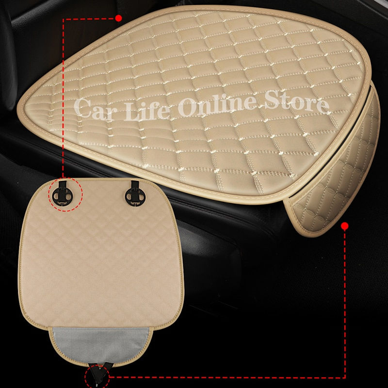 Thumbnail: Leather Car Seat Cover Protector Mat Universal Front Rear Breathable Waterproof
