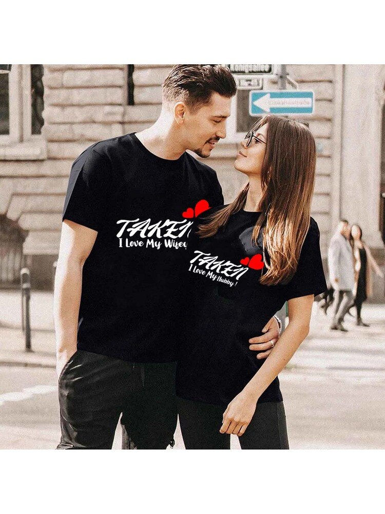 Thumbnail: Valentine‘s Day Gift Tops Taken I Love My Wifey I Love My Hubby Matching Shirt