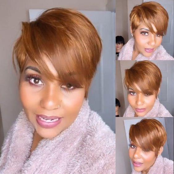 Miniatura: BeiSDWig Synthetic Short Haircuts for Women Natural Pixie Cut Wigs for Black/Wh
