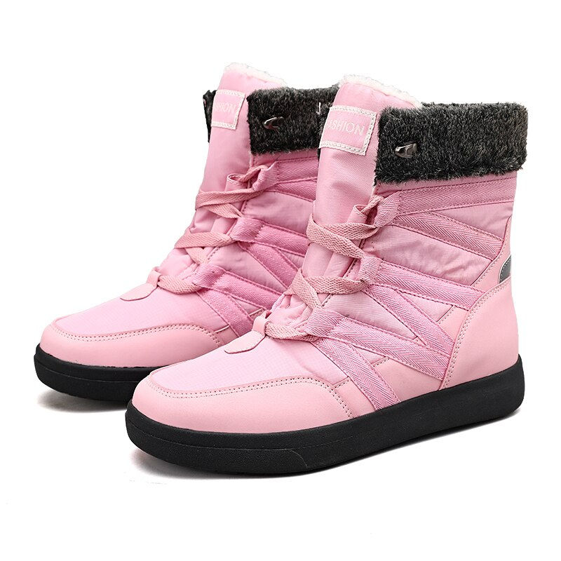 Miniature : Winter Fashion Womens Snow Boots Waterproof Ankle Boots Warm Plush Lining Winte