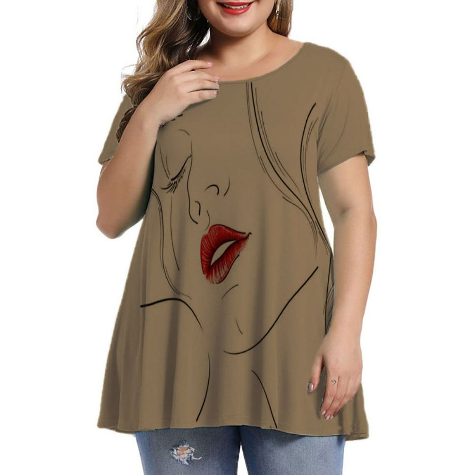 الصورة المصغرة: New Summer Women T shirt 3D Fashion Printing Human Face Harajuku T-Shirt Oversi