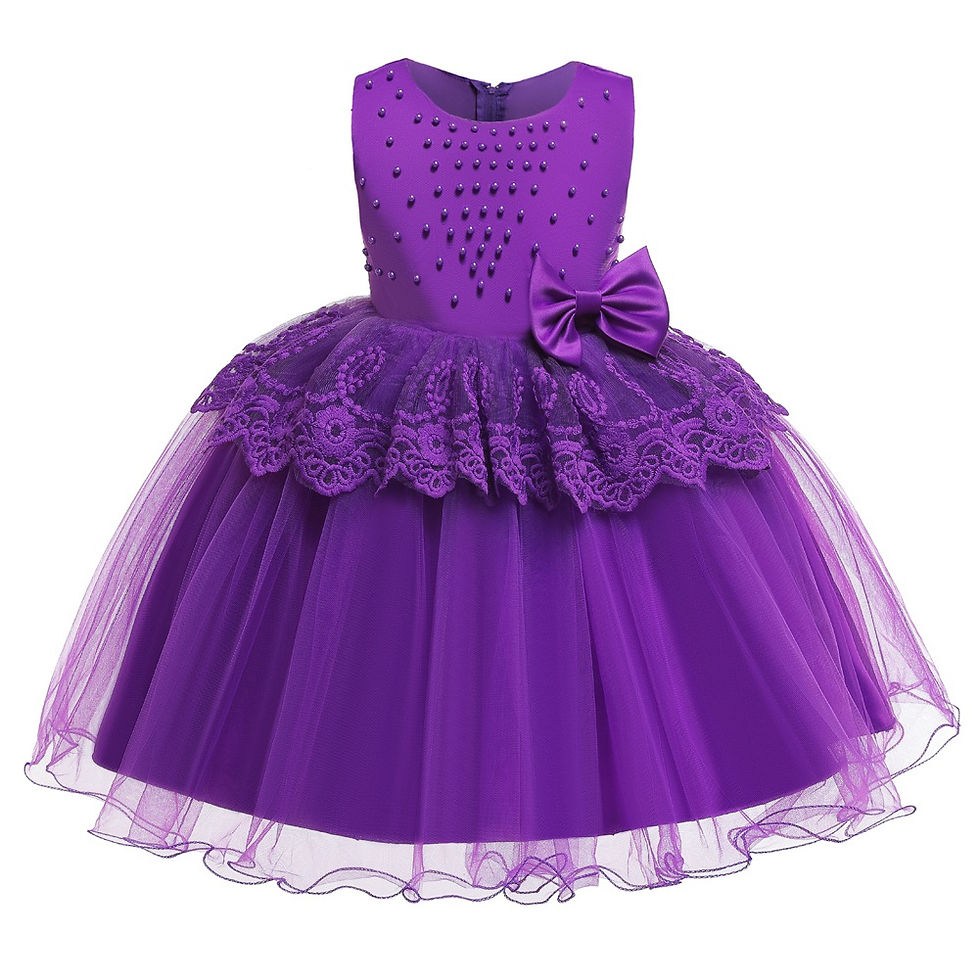 Миниатюра: Lovebay Children Girls Princess Pearls Flower Lace Dress Kids Ball Gown Wedding