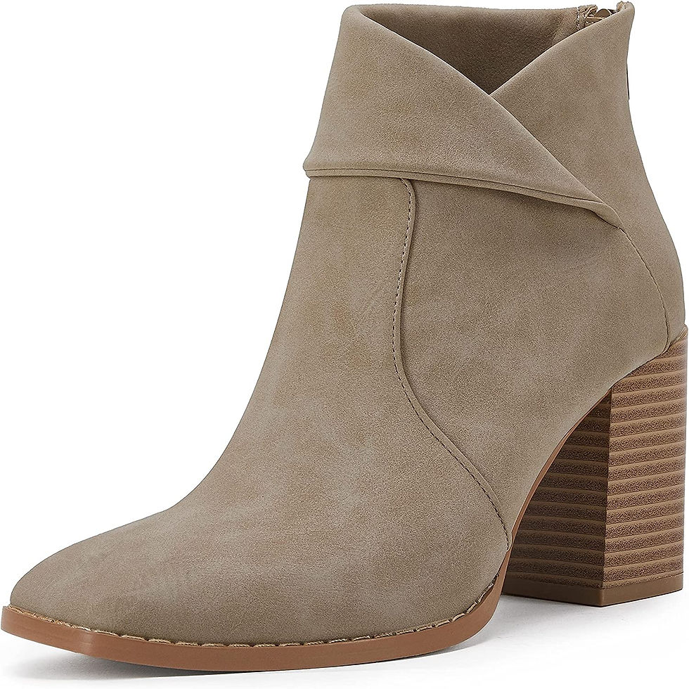 Thumbnail: LAICIGO Women's Square Toe Ankle Boots High Chunky Stacked Heel Slip On Criss C