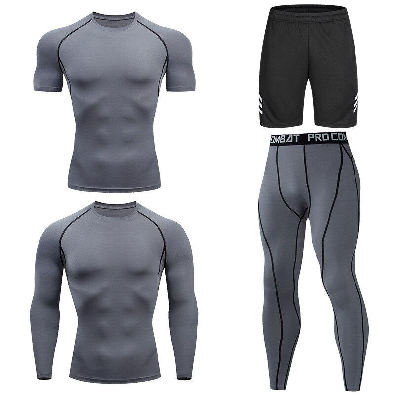 Thumbnail: Men's Compression Running Set Football Basketball Cycling Fitness Sport Wear Ki