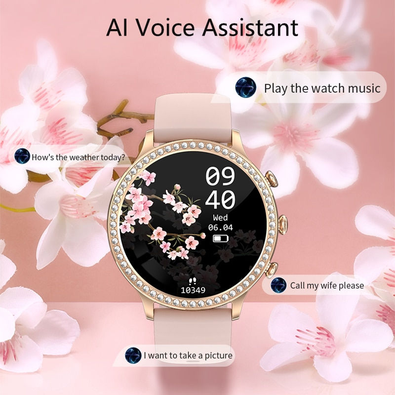 Thumbnail: LIGE 2023 Smart Watch Women Bracelet Voice Assistant Custom Dials Blutooth Call