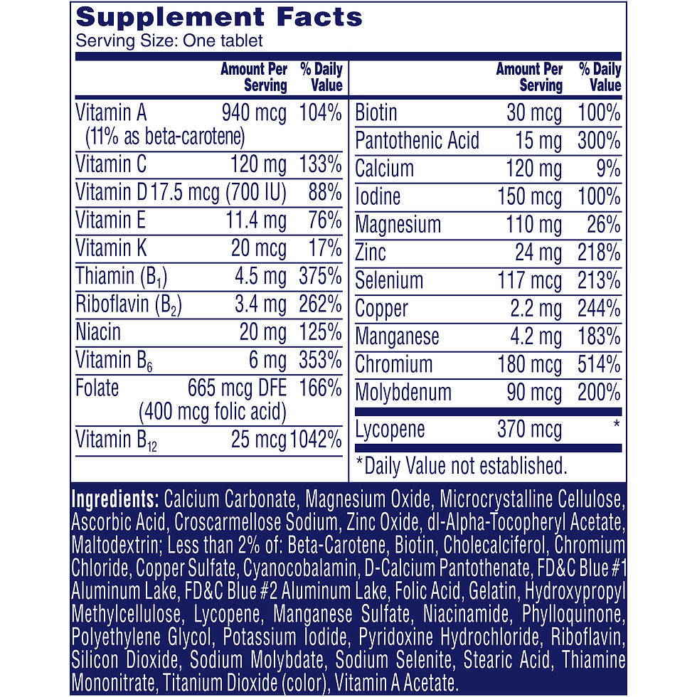 Miniature : One A Day Men's 50+ Multivitamin Tablets, Multivitamins for Men, 100 Ct Keto