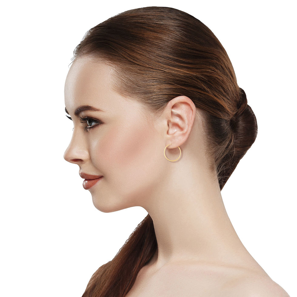 Thumbnail: 14k Yellow Gold Women's Endless Tube Hoop Earrings 1mm Thick x 20mm Diameter