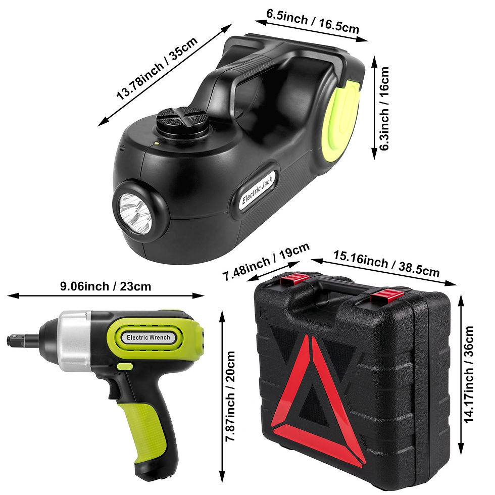 الصورة المصغرة: VEVOR 5 Ton 12V Electric Car Jack Kit + Impact Wrench LED Light Portable Hydrau