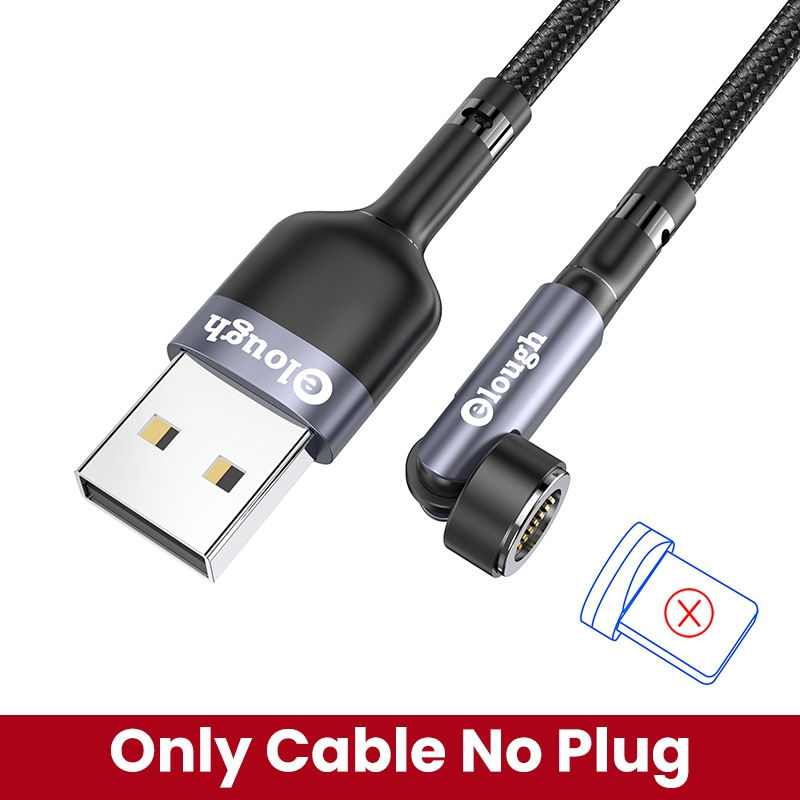 الصورة المصغرة: Elough 540 Magnetic Cable 3A Fast Charging Micro USB Type C Cable For iPhone Xi