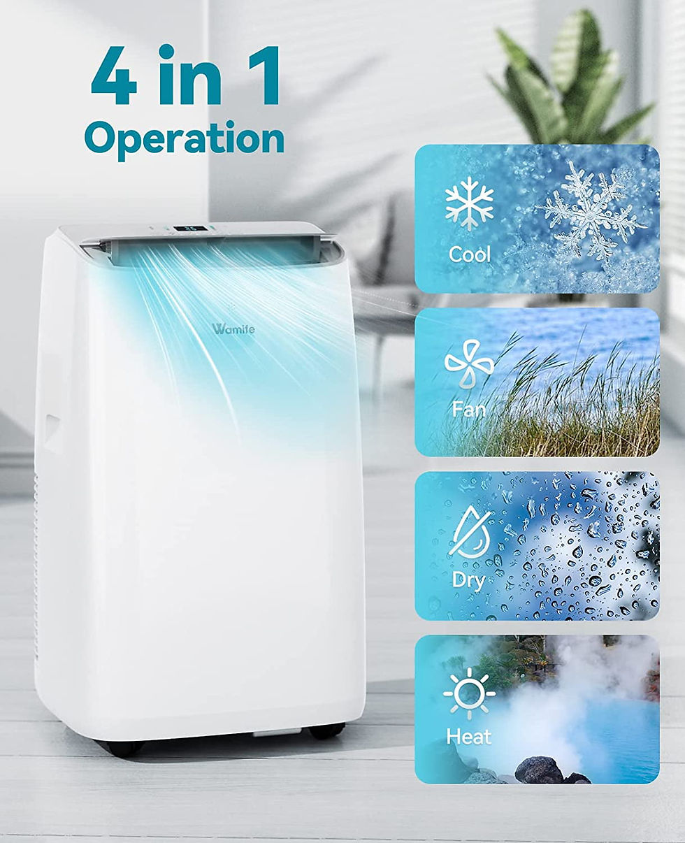 Thumbnail: Wamife Smart Portable Air Conditioner with Heater 12000 BTU for Room Up To 400 