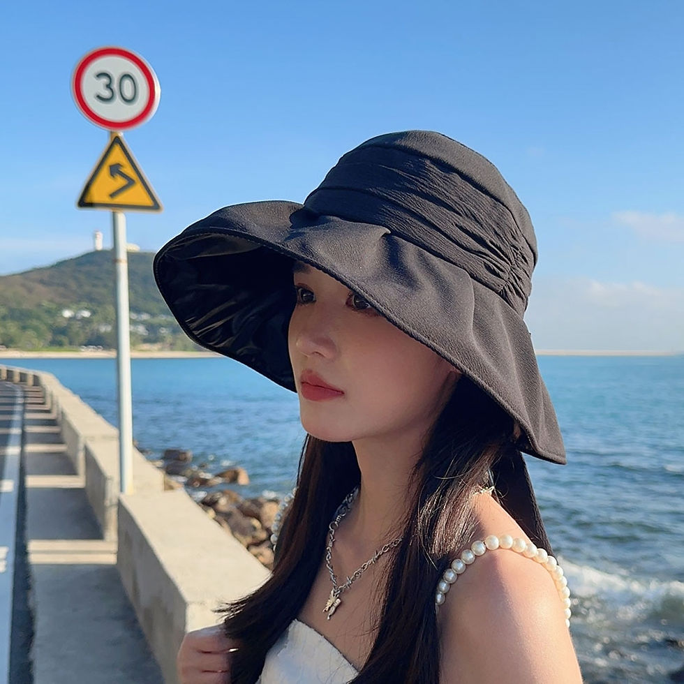 Thumbnail: 2023 new Women's bucket hat Solid style Panama caps Splicing color luxury hat f