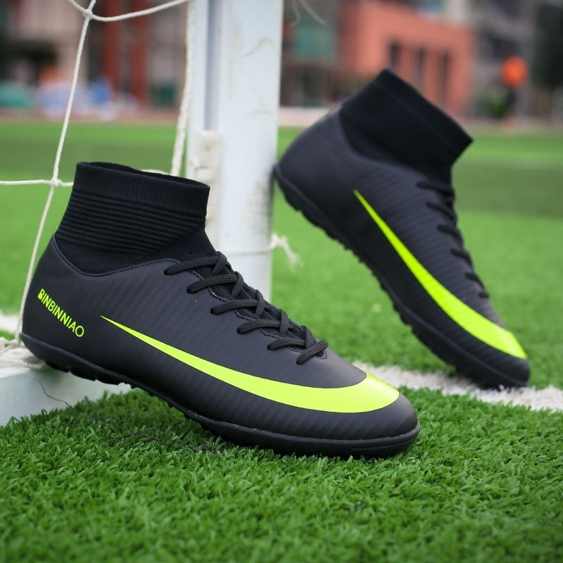 Thumbnail: Adult and Children's Soccer Shoes Outdoor Sports Youth Football Shoes Waterproo