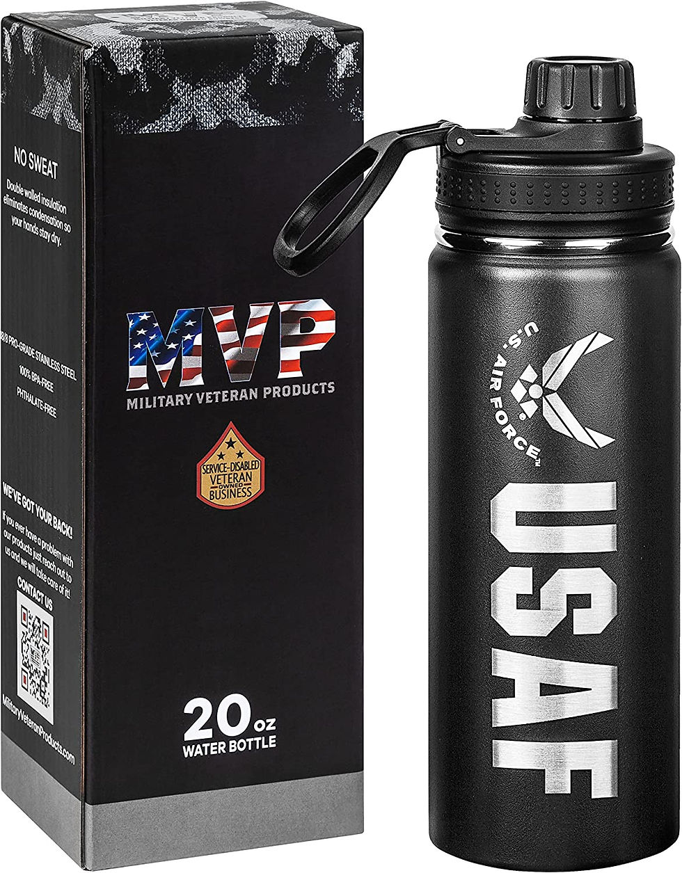 Miniatura: 20oz American Flag Water Bottle – USA Double Wall Vacuum Insulated Stainless 