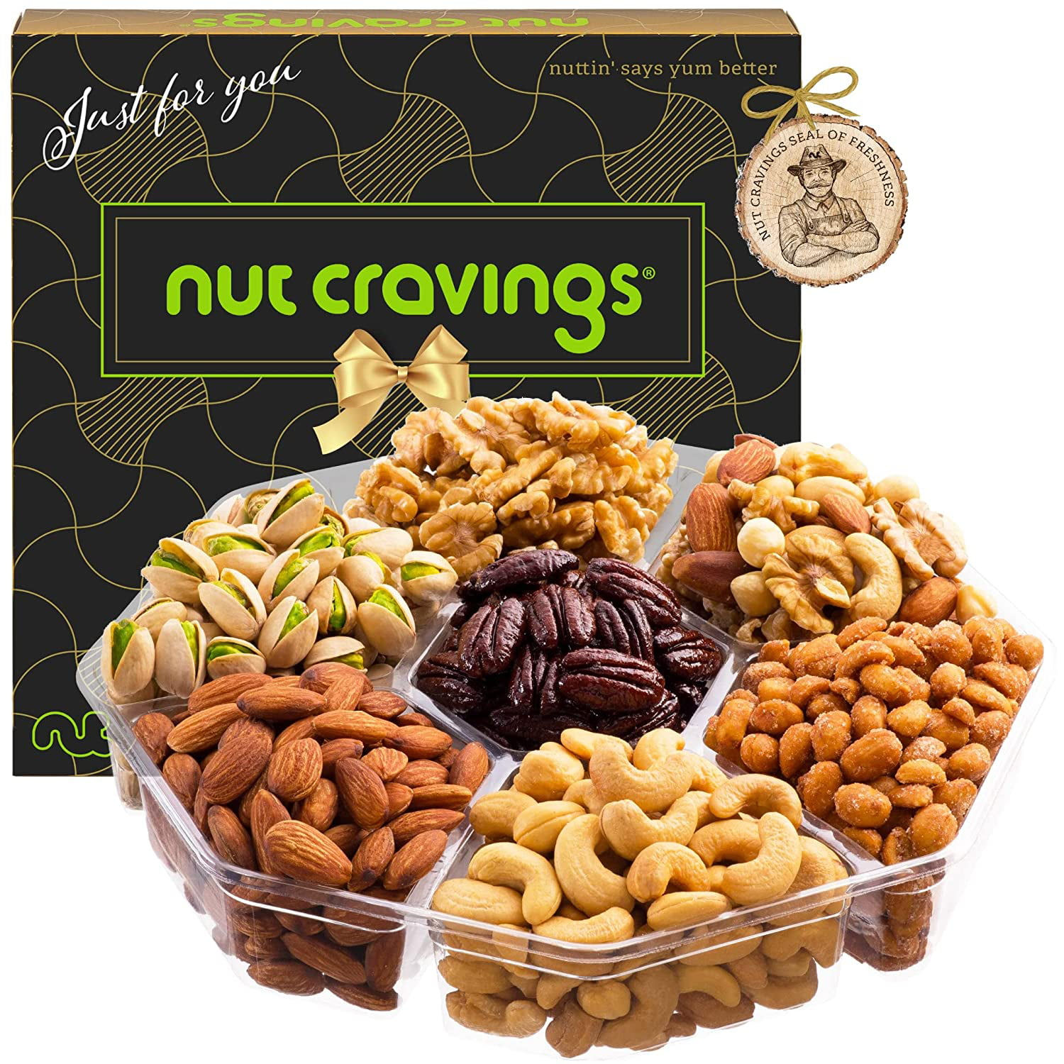 Nuts Easter Gift Set Gift Basket in Brown Box (7 Assortments, 2 LB) Premium Eas