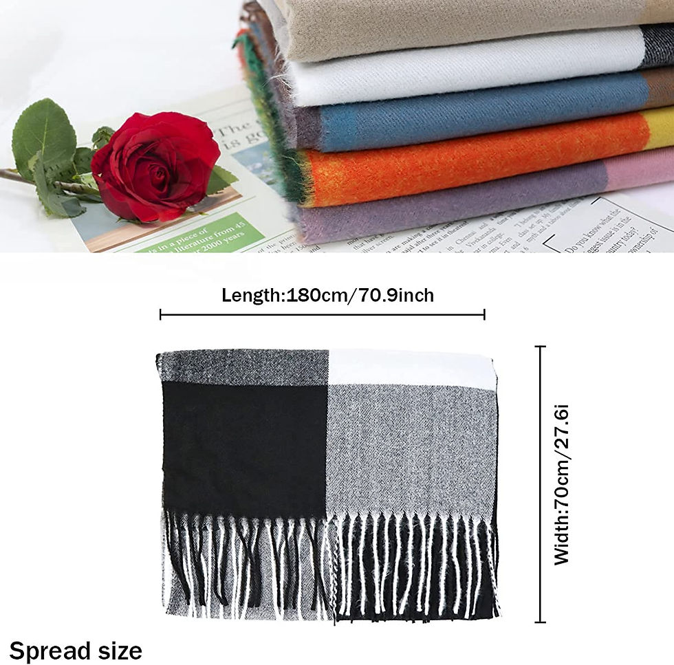 Thumbnail: NLAND Women Plain Blanket Scarf Winter Plaid Scarf Soft Warm Thick Long Fashion