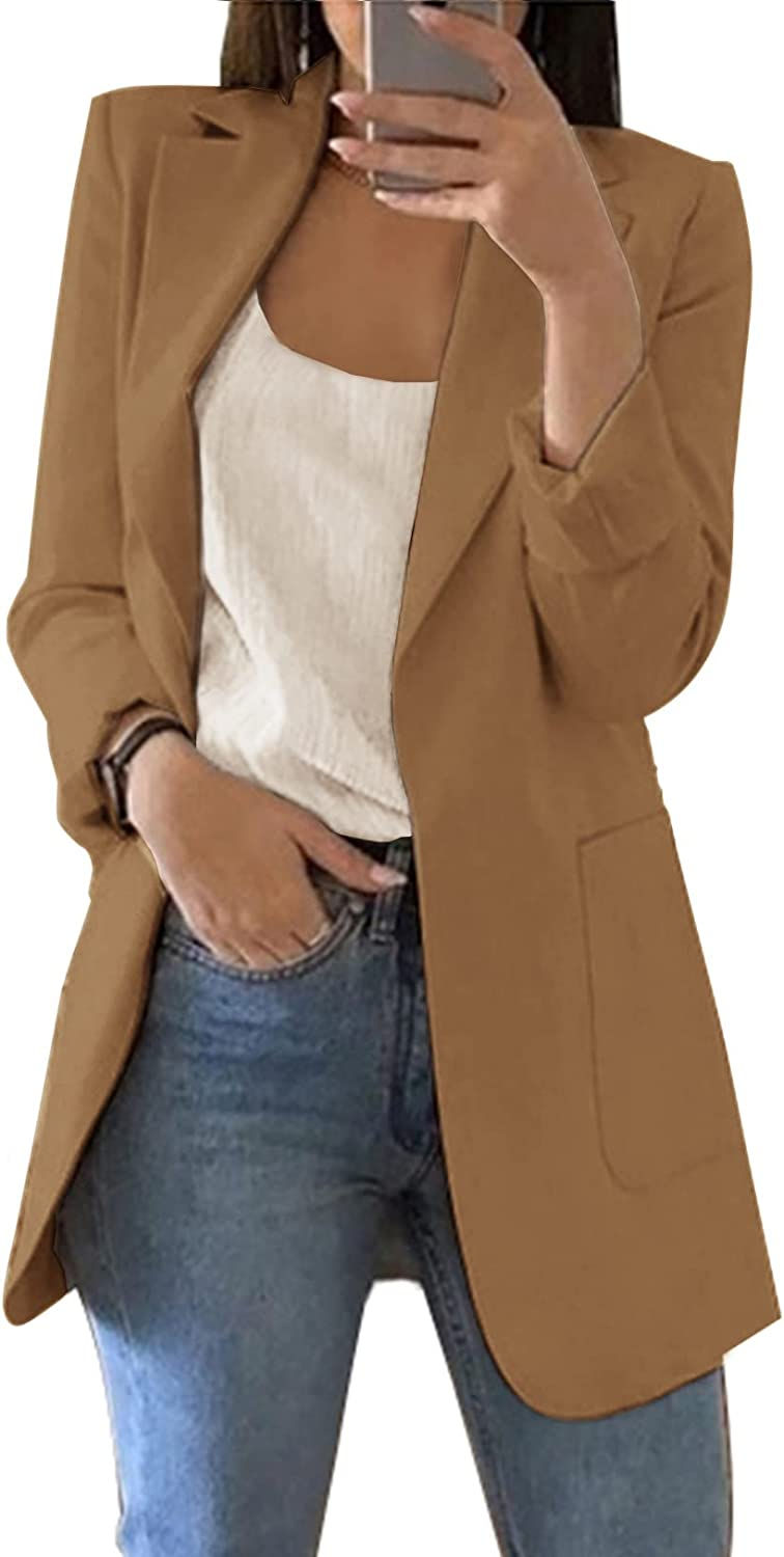 Thumbnail: Dazosue Womens Casual Blazer Open Front Long Sleeve OL Work Jackets with Pockets