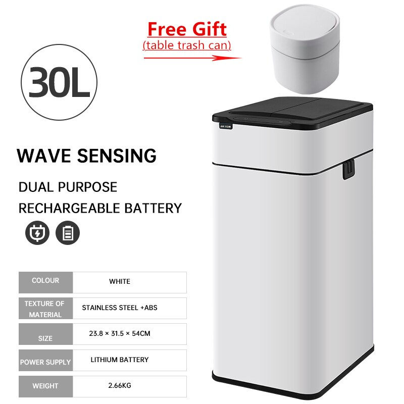 Thumbnail: Luxury Large-capacity Stainless Steel Smart Sensor Trash Can with Lid Automatic
