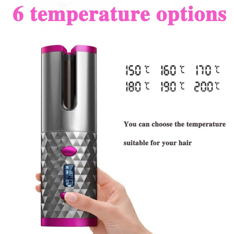 Miniaturbild: Automatic Hair Curling Wireless Iron Crimping Hair Iron Portable Hair Curler US