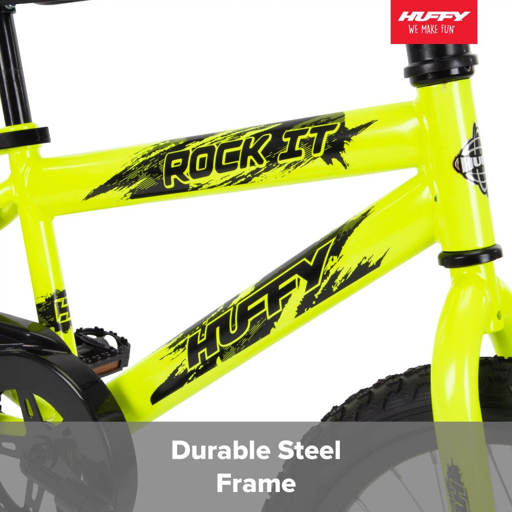 18 In. Rock It Boy Kids Bike, Neon Powder Yellow Road Bike Boy Girl Students Ch