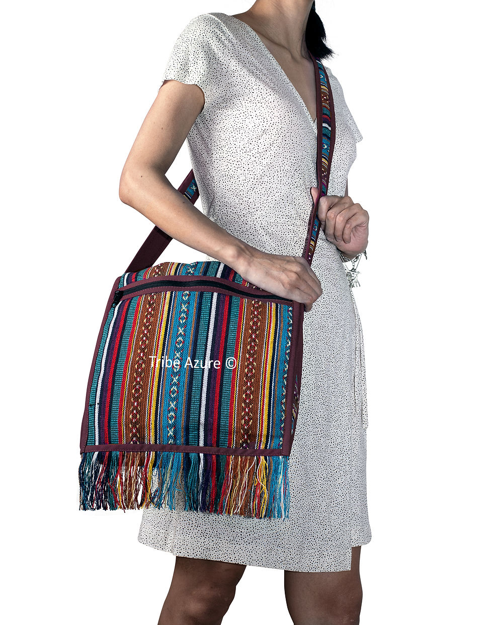 Миниатюра: Tribe Azure Woven Adjustable Strap Shoulder Bag Hobo Messenger Women Fashion Ha