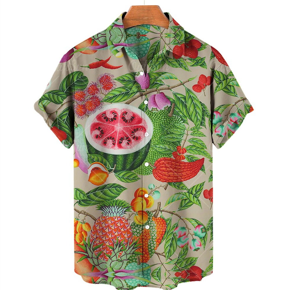 Thumbnail: Men's Beach Summer Outdoor Vintage Hawaiian Shirt 3d Fruit Printing Shirt Men W