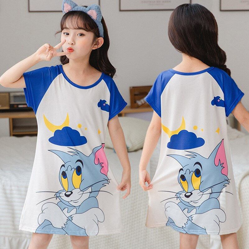 Thumbnail: Mermaid Anna Elsa Dress Girls Nightdress Clothes Cartoon Pajamas Children's Clo