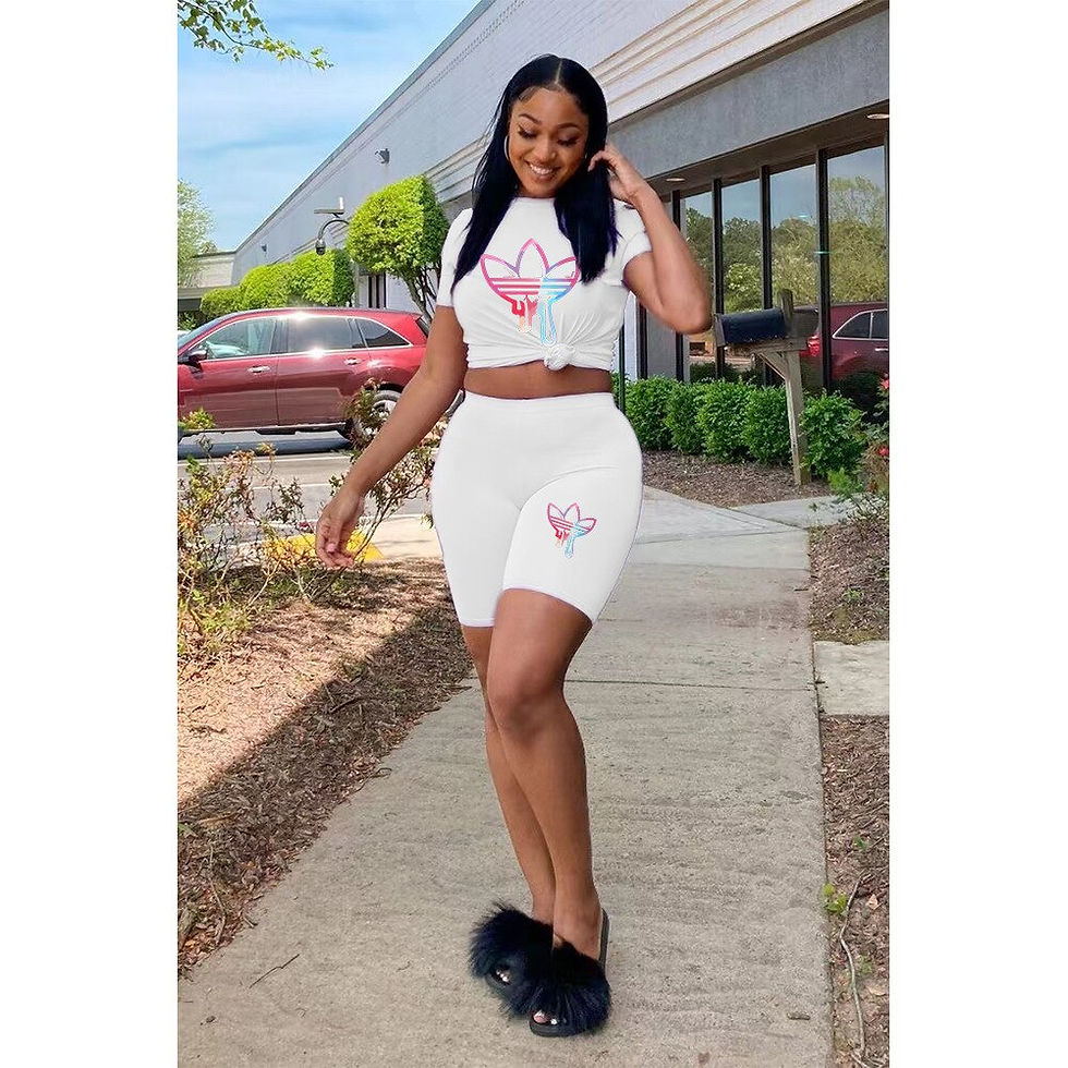 Miniaturbild: 2023 Summer T-shirt Top Shorts Set 5XL Women's Casual 2-Piece Set Y2K Street St