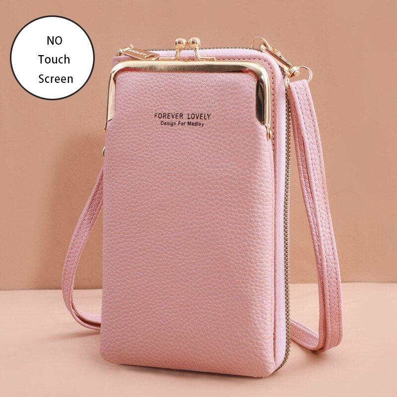 Miniature : Women Bags Soft Leather Wallets Touch Screen Cell Phone Purse Crossbody Shoulde
