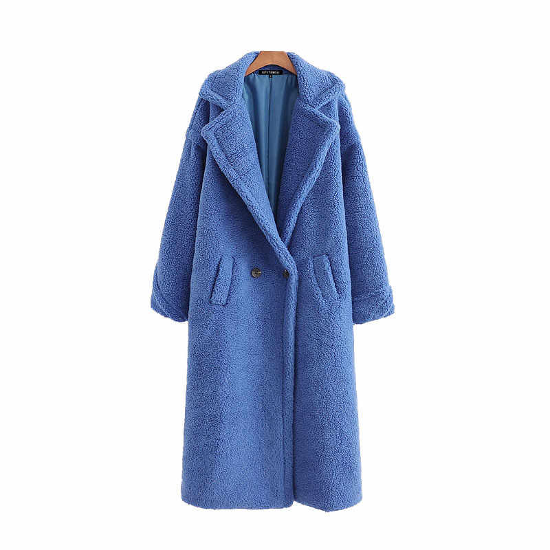 Thumbnail: KPYTOMOA Women Fashion Thick Winter Warm Faux Fur Teddy Coat Women Vintage Long