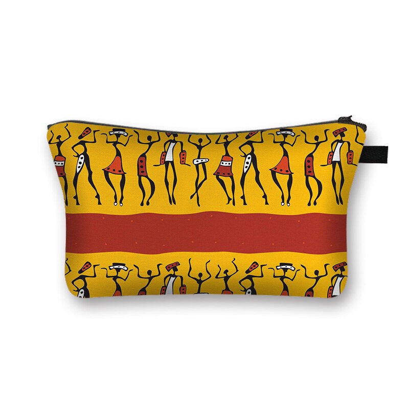 Thumbnail: African Woman Print Cosmetic Bag Afro Ladies Makeup Bags Fashion Girls Cosmetic