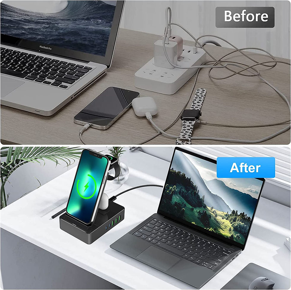 الصورة المصغرة: Wireless Charging Station for iPhone, 100W 8 in 1 Charging Station for Multiple