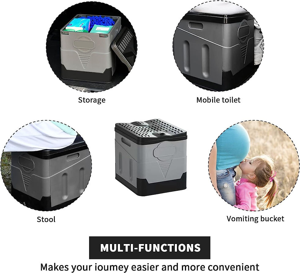 Thumbnail: Portable Folding Toilet - Outdoor Travel Camping Potty Waterproof Car Toilet Bu