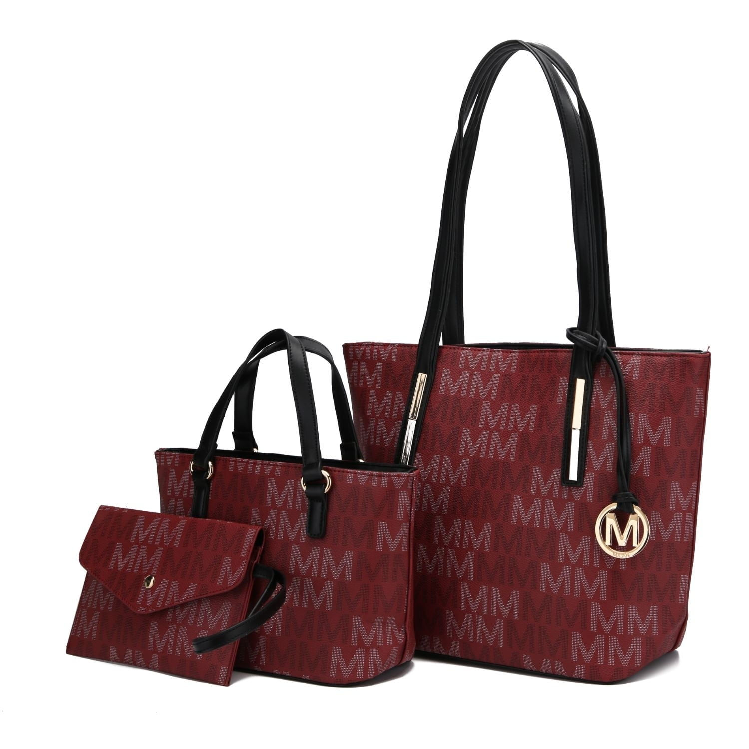 MKF Collection 3PC Aylet M Tote with Mini Handbag and Wristlet Pouch by Mia K.