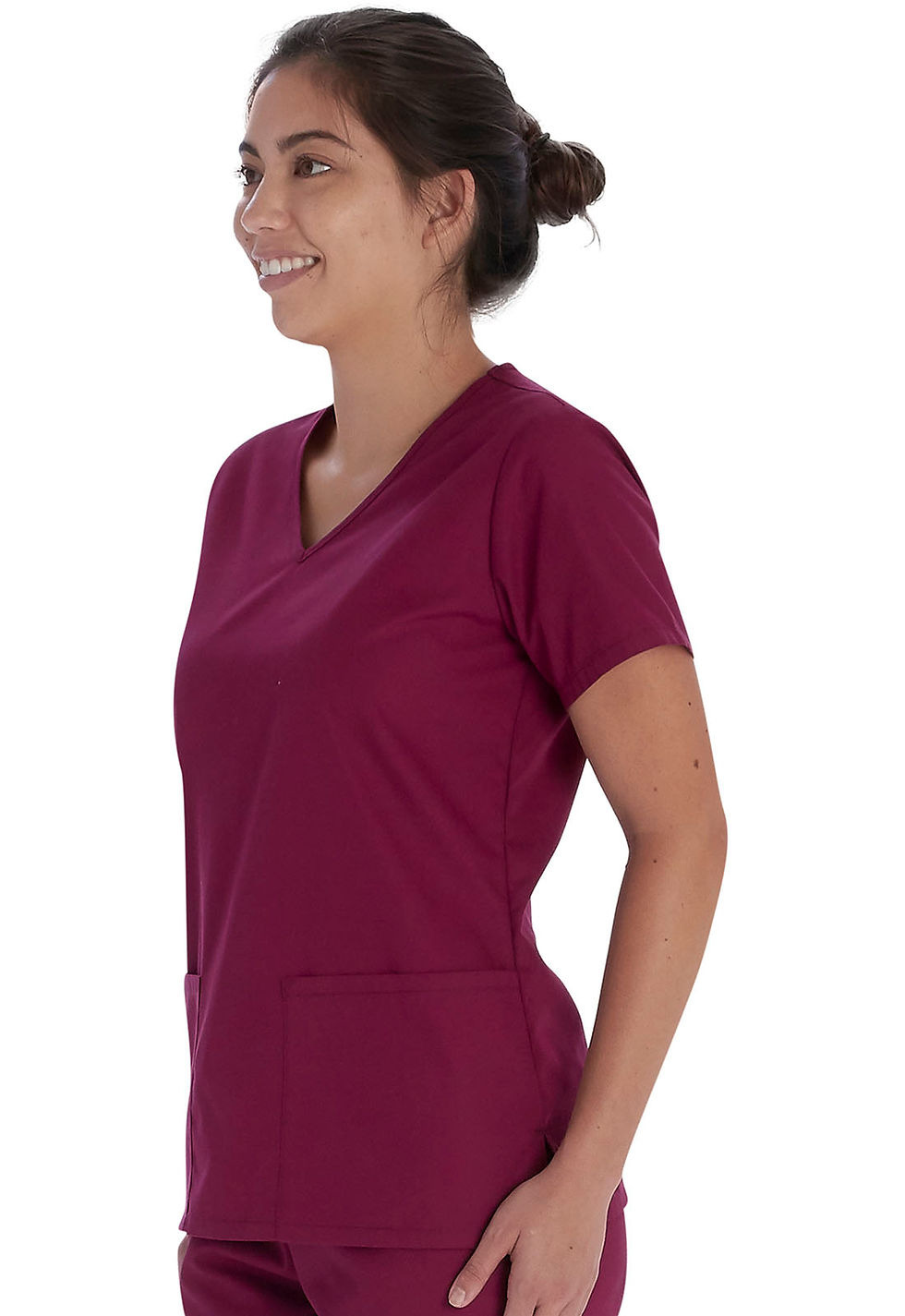 Thumbnail: Vital Threads Womens Scrubs Set V-Neck Top Drawstring Pant, VT513C, S, Wine