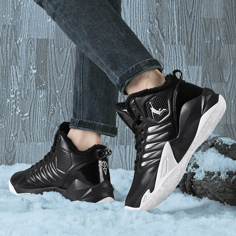 Miniature : Winter Sports Shoes Warm Plush Jordan Basketball Shoes Men Outdoor Warm Basketb
