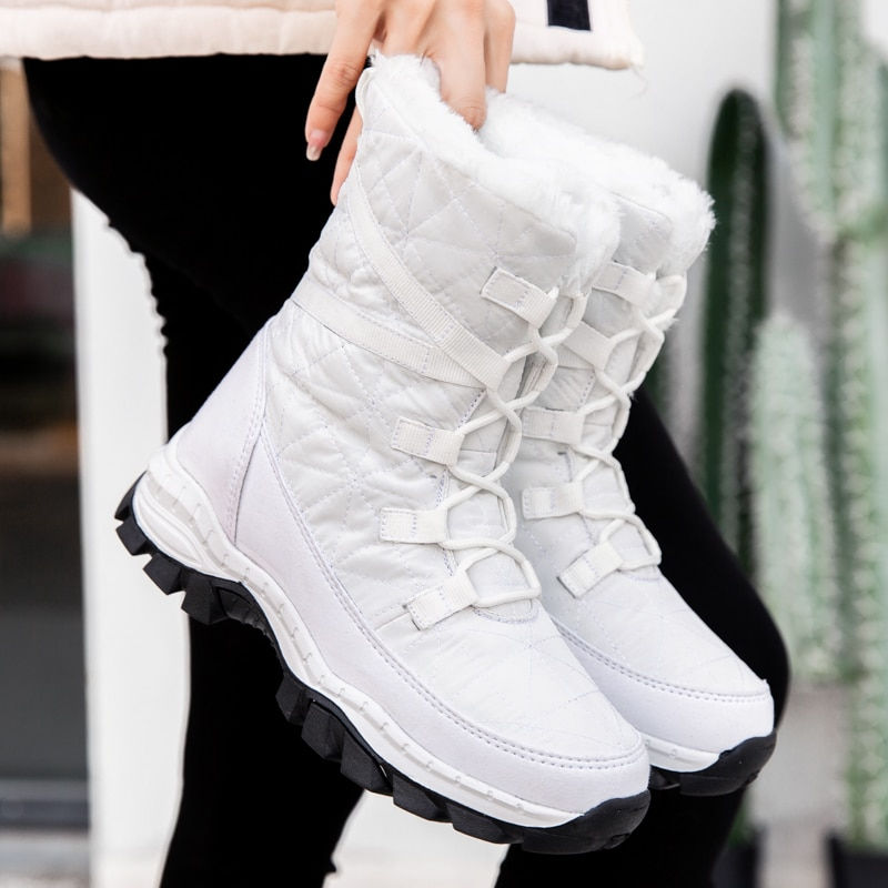 Miniaturbild: New Fashion Snow Boots for Women Warm Plush Winter Boots Waterproof Ankle Boots