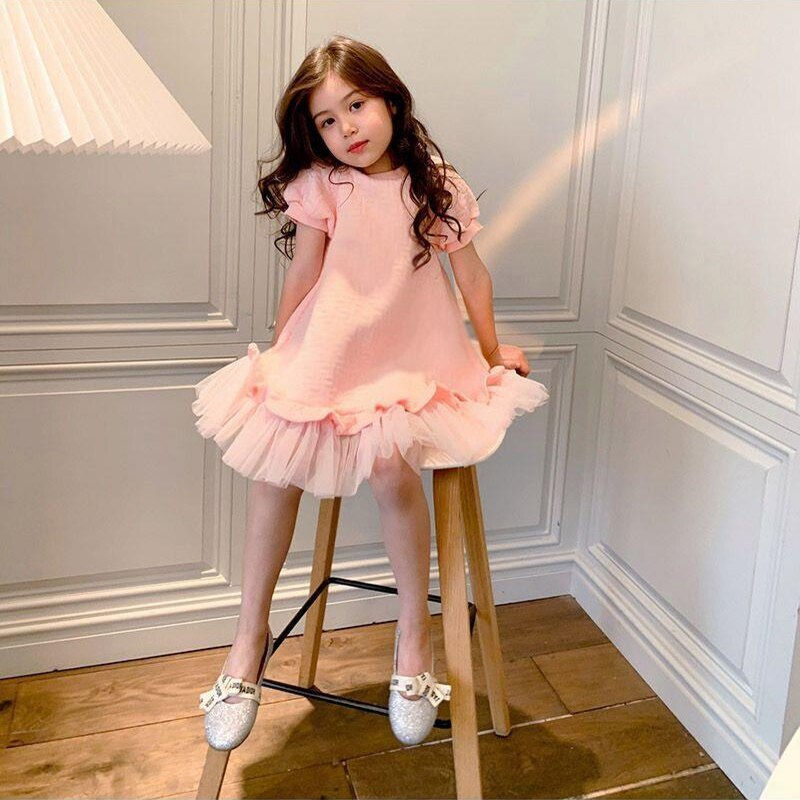 Миниатюра: Baby Girl's Dress Spring Summer Pink Cute European American Style Elegant Princ
