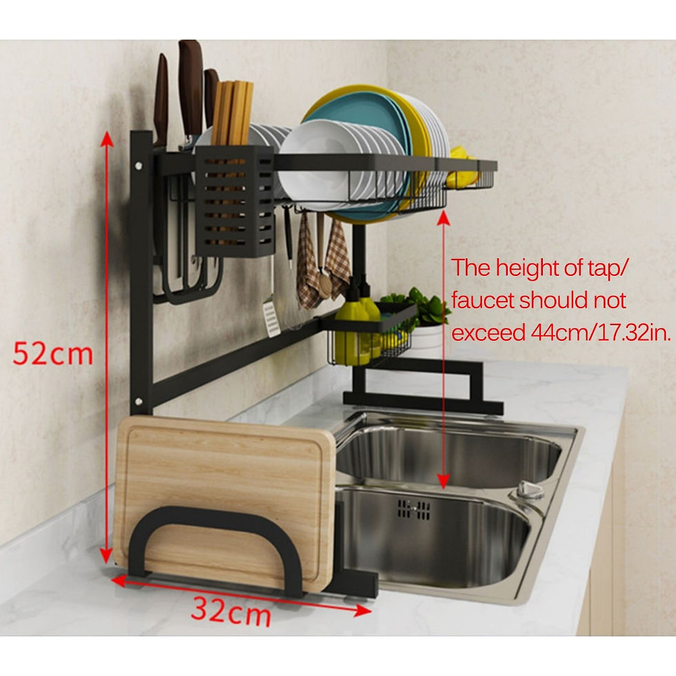 Thumbnail: Over the Sink Stainless Steel Dish Rack Dish Drainer Drying Dryer Rack Holder w
