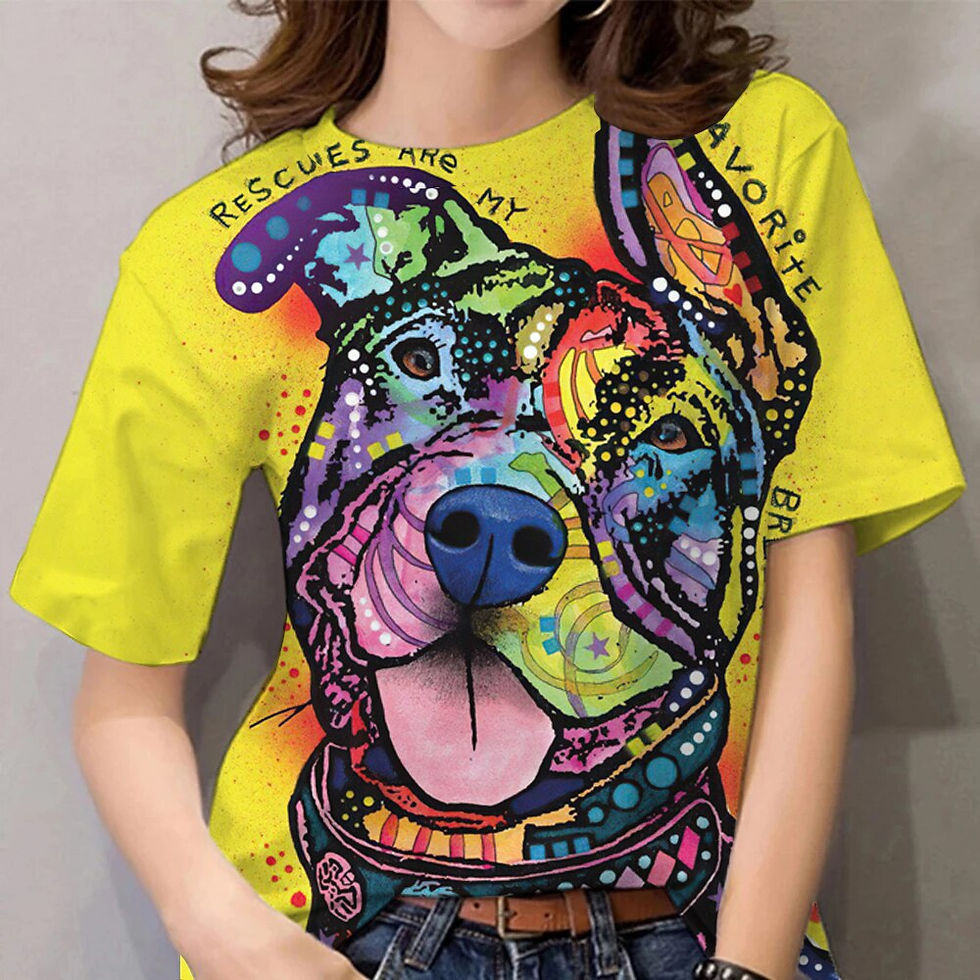 الصورة المصغرة: Women's T-shirt 3d Oil Painting Animal Ladies Clothing Fashion Street Short Sle