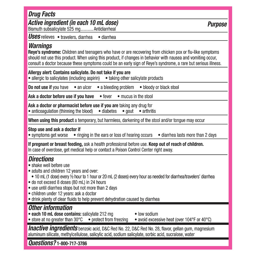 Miniature : Pepto Bismol Diarrhea Liquid, Anti Diarrhea Medicine, 4 oz