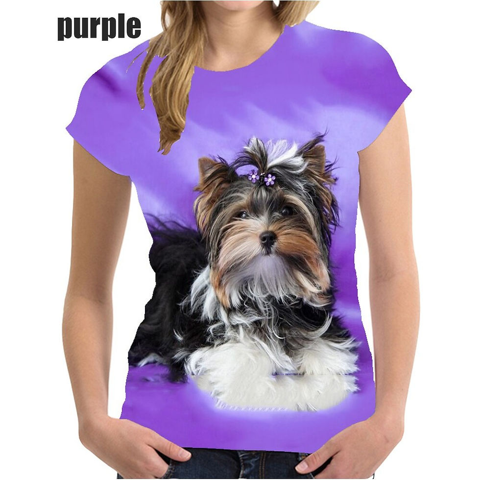 Thumbnail: New Fashion Summer Yorkshire Terrier 3D Printing T-shirt New Fashion Animal Cut