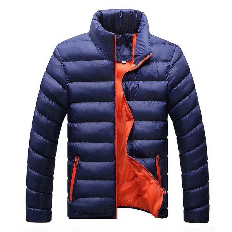 थंबनेल: Winter Men Fashion Stand Collar Thick Jackets and Coats Man Winter Parkas M-6xl