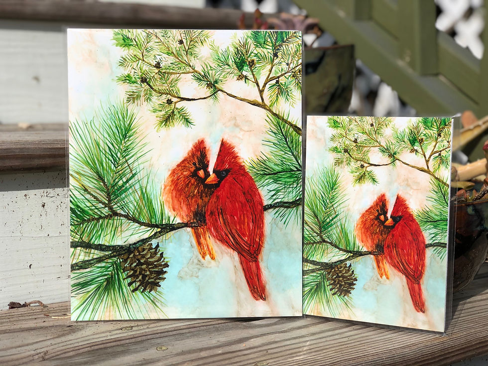 थंबनेल: Cardinal Lovebirds : Red Bird Prints
