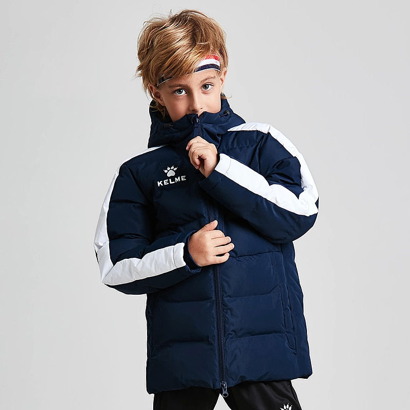 Миниатюра: Winter Long Jacket Sports Hooded Jacket Boys Girls Windproof Warm Outdoor Cotto