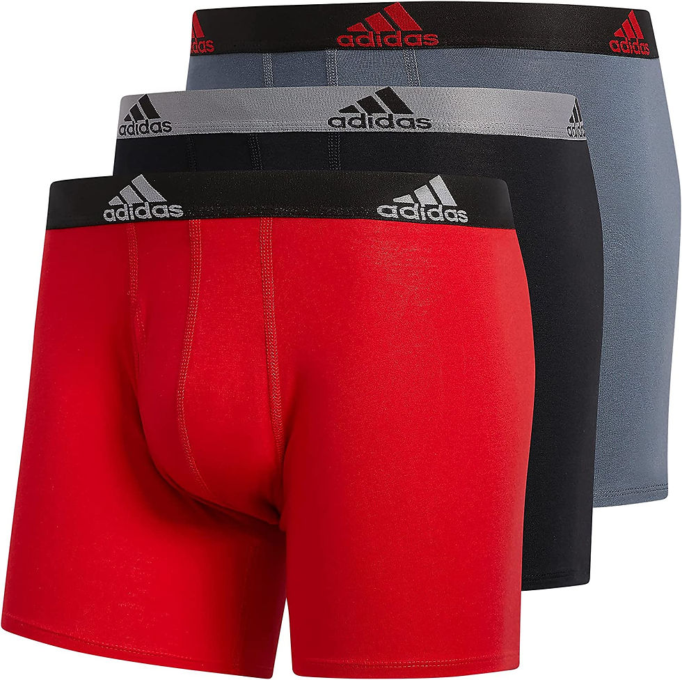 Thumbnail: adidas Mens Stretch Cotton Boxer Brief Underwear (3-Pack)