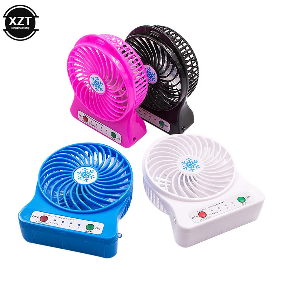 Thumbnail: Portable Rechargeable Led Light Fan Air Cooler Mini Desk Usb Fan Third Wind Usb