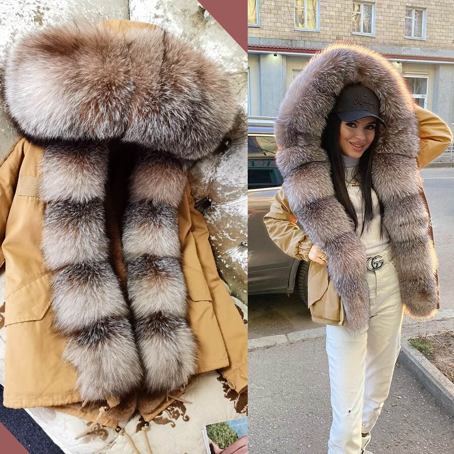 Thumbnail: MAOMAOKONG 2022 New Women's Winter Real Fox Fur Coat Female Short Natural Racco