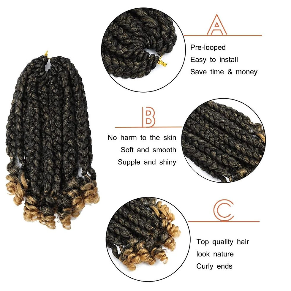 Thumbnail: Crochet Box Braids Curly Ends Hair Extensions 10 Inch Goddess Box Braid With Cu